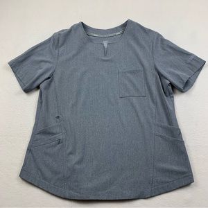 Cuddl Duds‎ Climate Right Scrub Top Womens XL Medical Dental Uniform Gray
